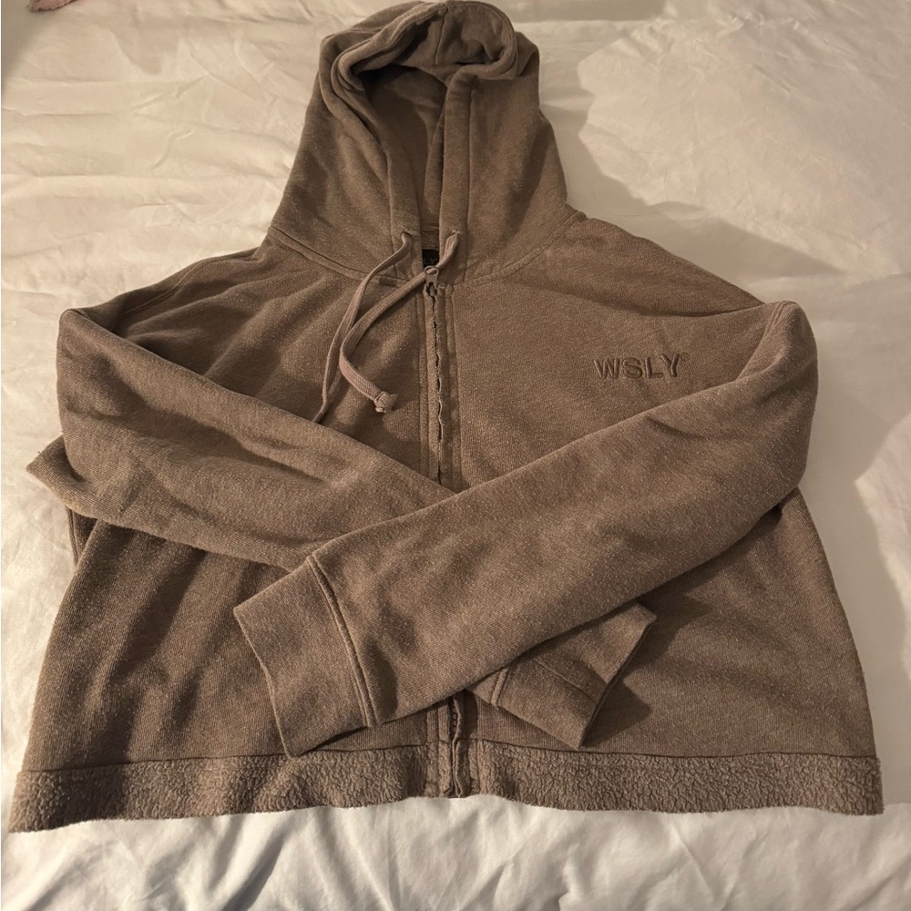 WSLY ecosoft cropped zip up hoodie